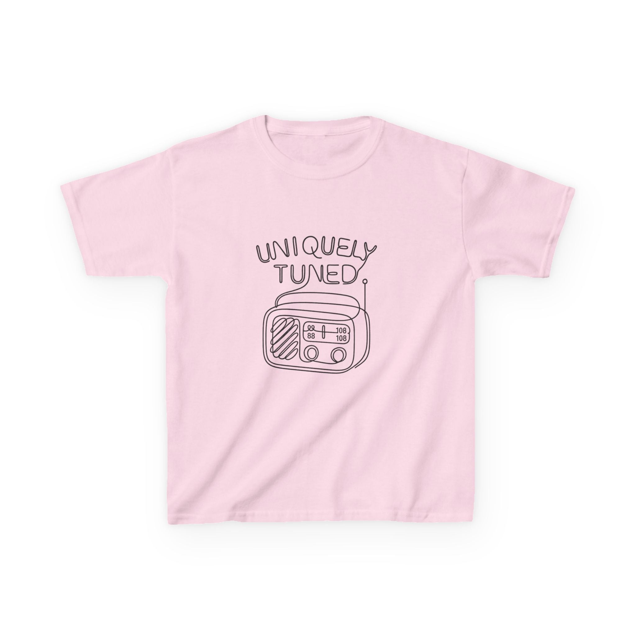 Uniquely Tuned Kids Tee, Retro Radio Graphic Tee, Fun Kids Shirt, Music Lover Gift, Cool Kids Apparel, Kids Heavy Cotton Shirt