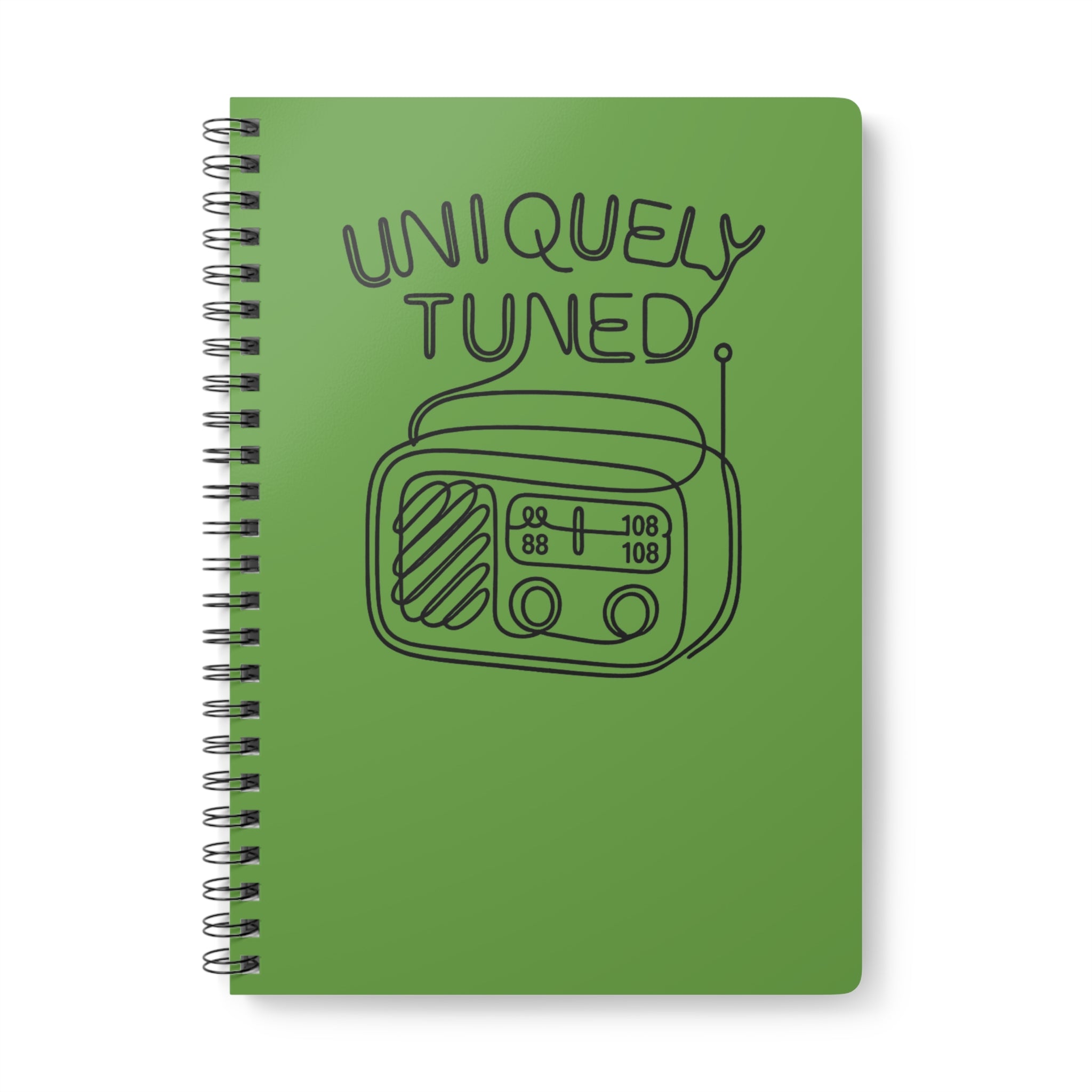 Uniquely Tuned A5 Softcover Notebook, Perfect Gift for Students, Journal for Music Lovers, Stationery for Creatives, Green Note Journal