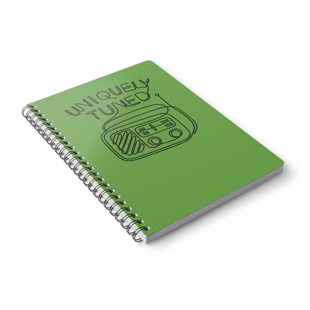 Uniquely Tuned A5 Softcover Notebook, Perfect Gift for Students, Journal for Music Lovers, Stationery for Creatives, Green Note Journal