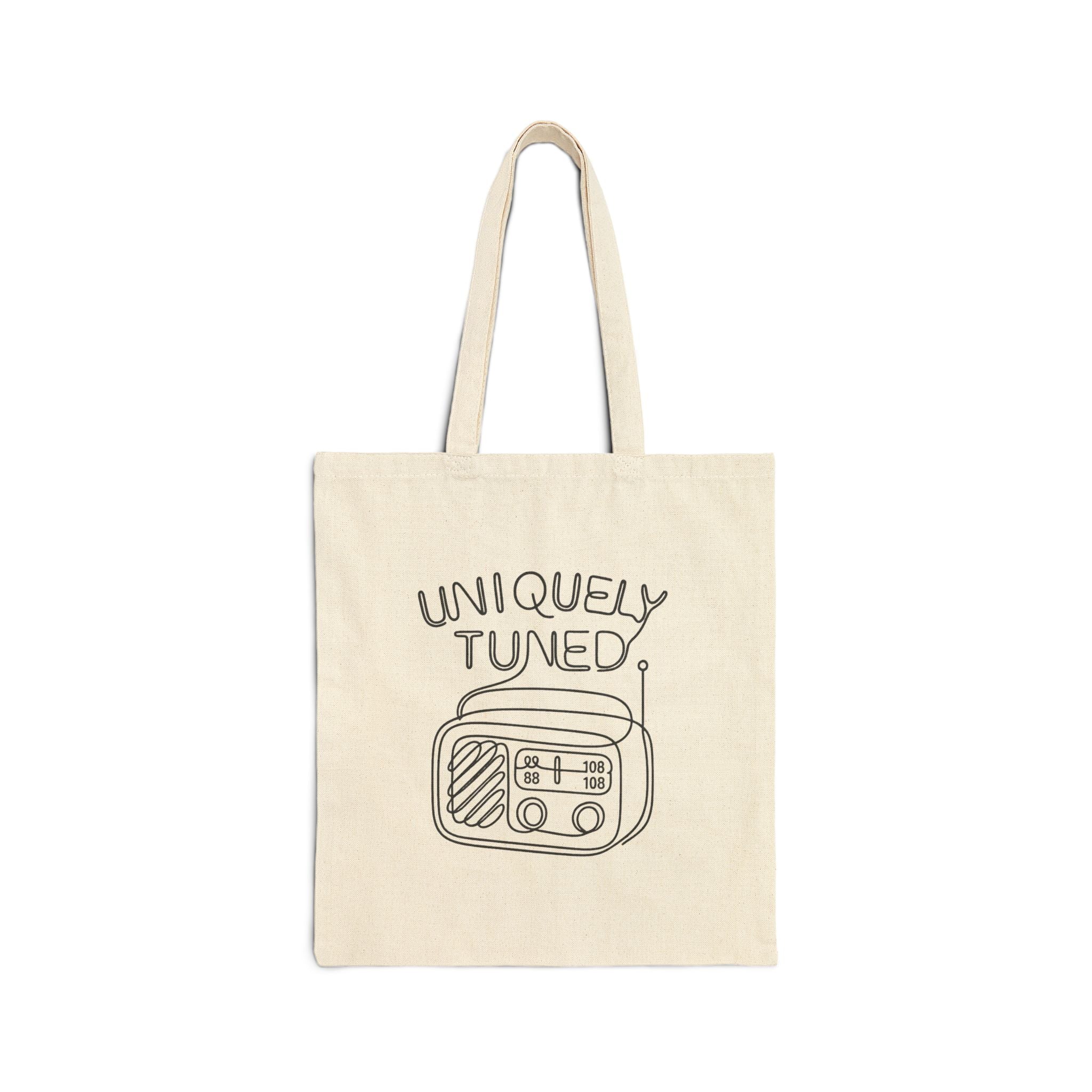 Uniquely Tuned Cotton Canvas Tote Bag | Reusable Shopping Bag, Eco-Friendly Tote, Gift for Music Lovers, Everyday Carryall, Chic Market Bag