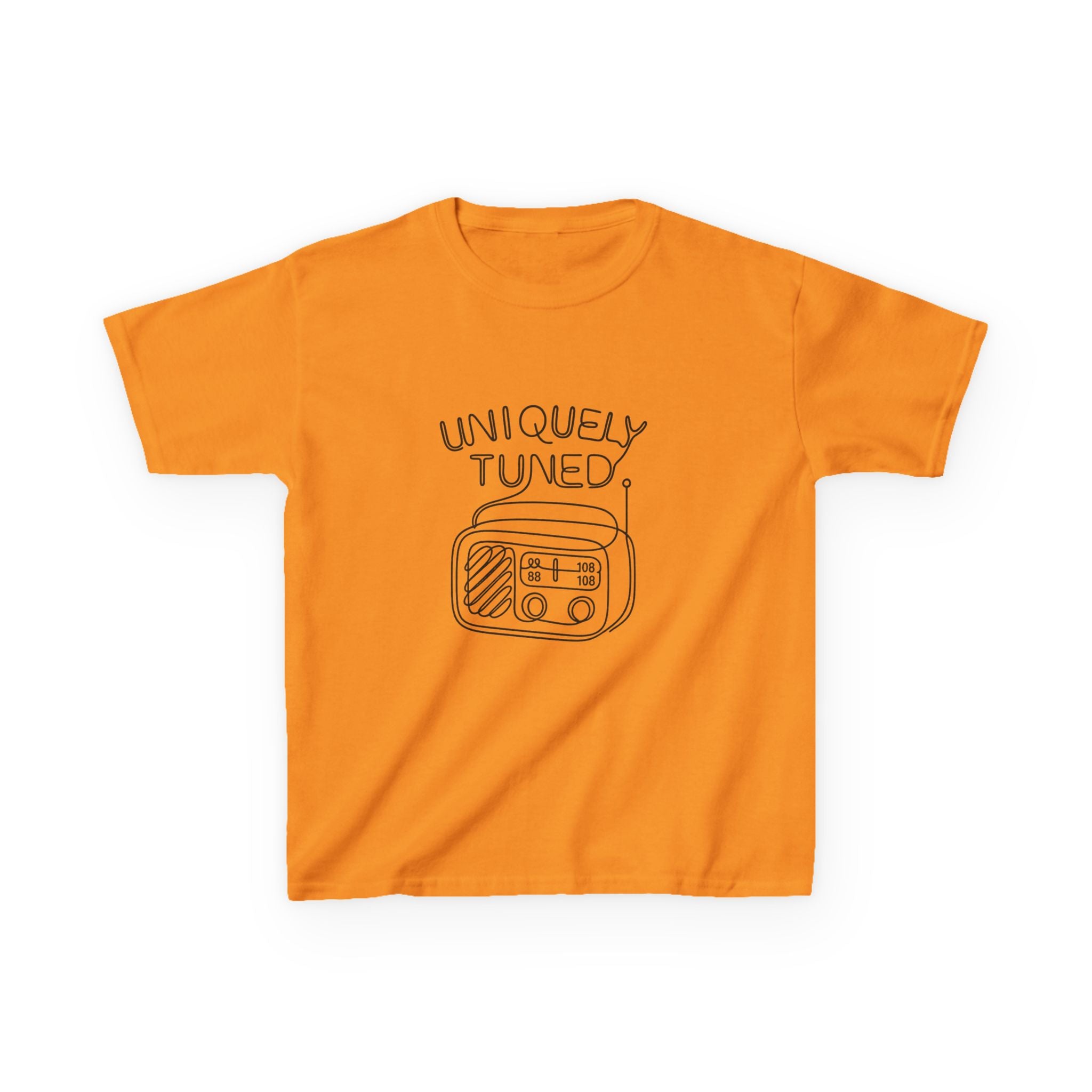 Uniquely Tuned Kids Tee, Retro Radio Graphic Tee, Fun Kids Shirt, Music Lover Gift, Cool Kids Apparel, Kids Heavy Cotton Shirt