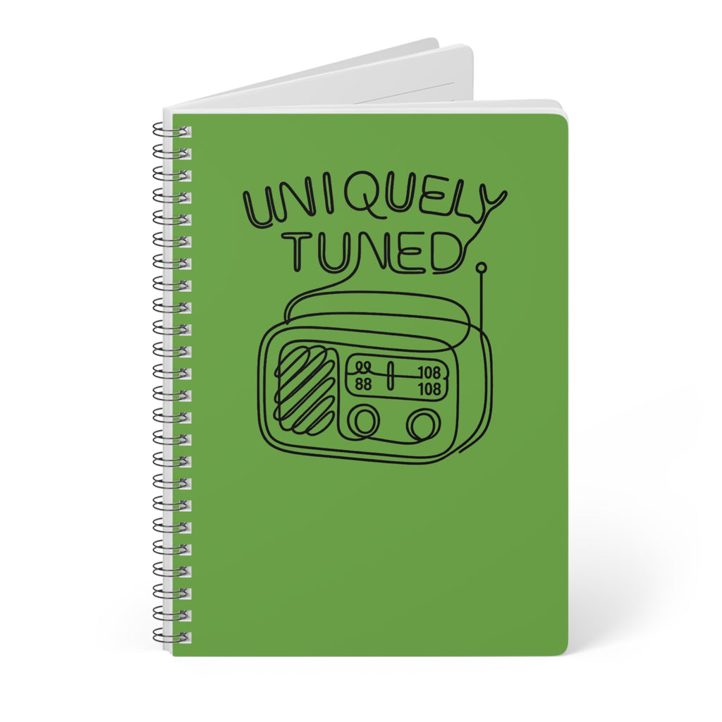 Uniquely Tuned A5 Softcover Notebook, Perfect Gift for Students, Journal for Music Lovers, Stationery for Creatives, Green Note Journal