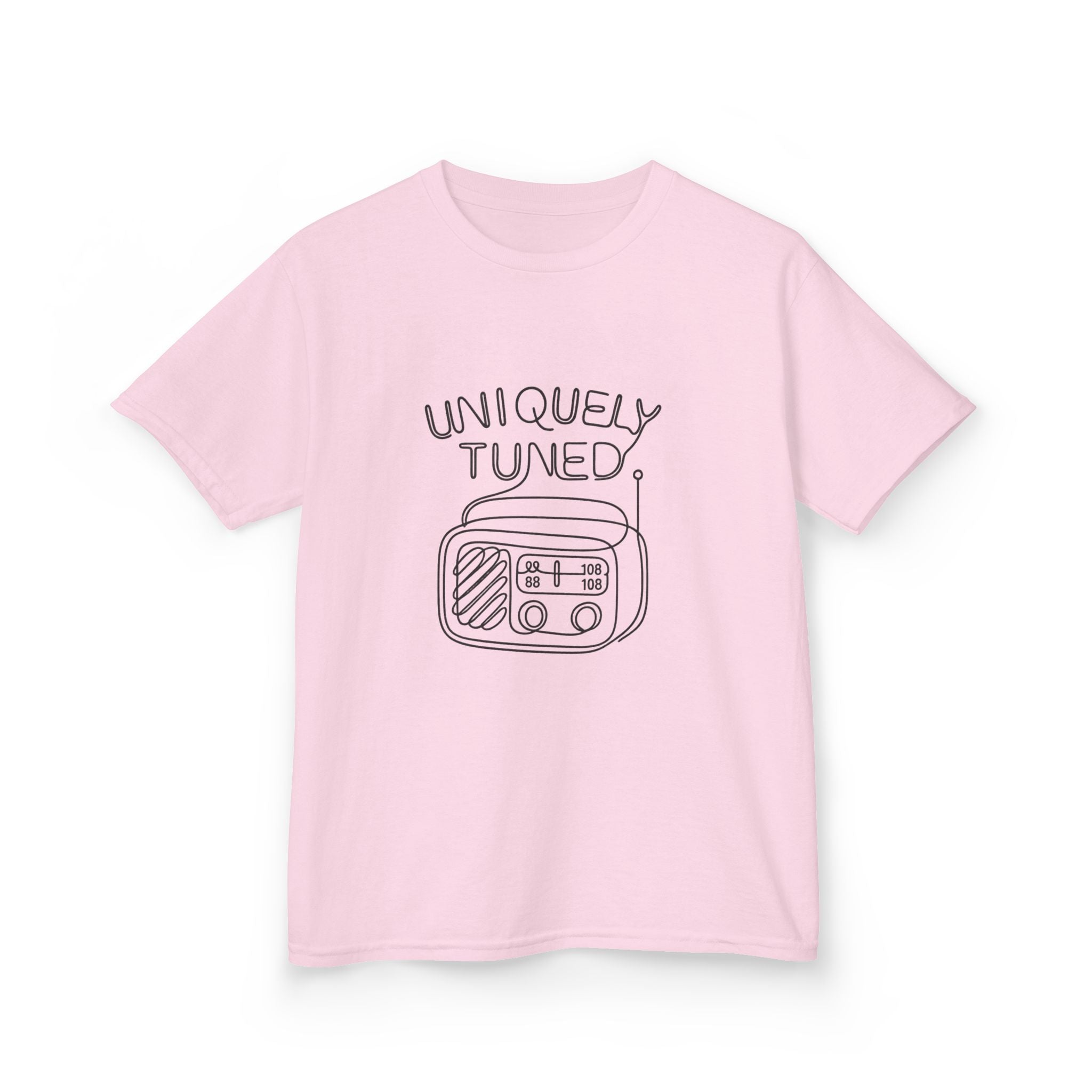 Uniquely Tuned Kids Tee, Retro Radio Graphic Tee, Fun Kids Shirt, Music Lover Gift, Cool Kids Apparel, Kids Heavy Cotton Shirt