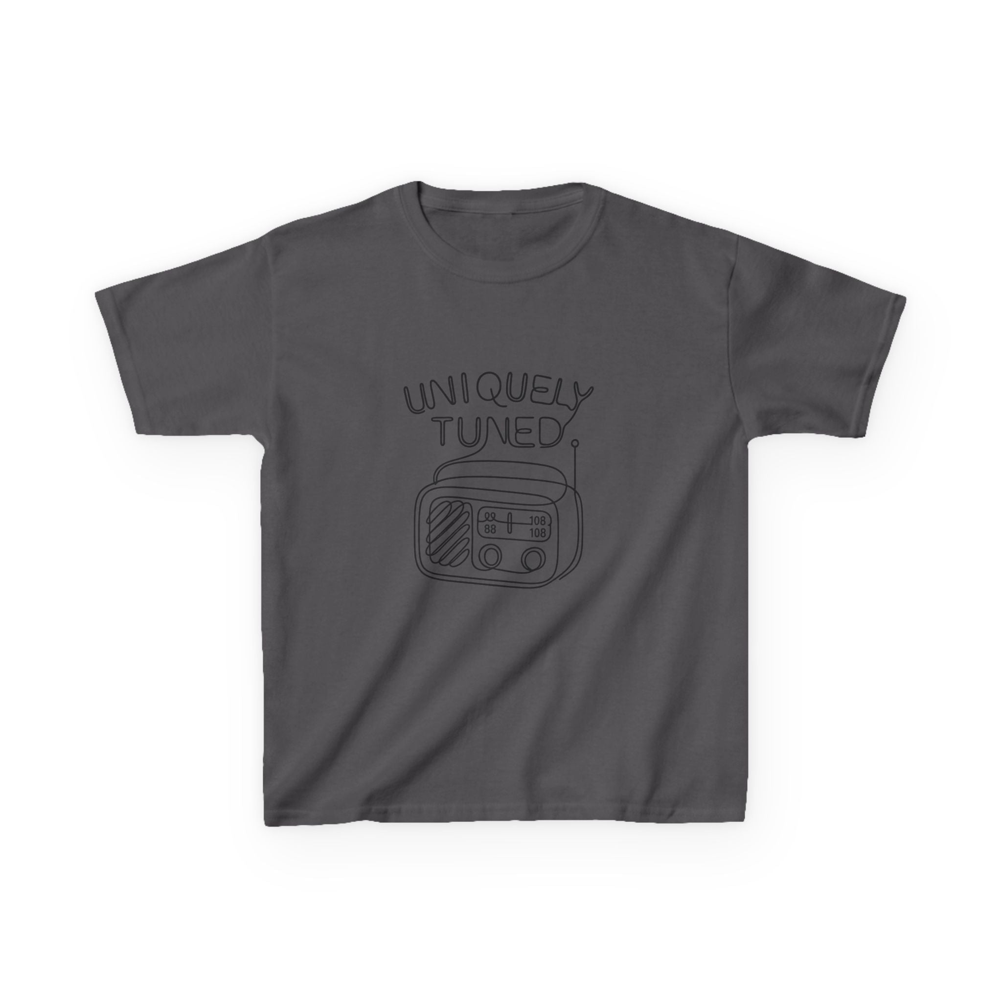 Uniquely Tuned Kids Tee, Retro Radio Graphic Tee, Fun Kids Shirt, Music Lover Gift, Cool Kids Apparel, Kids Heavy Cotton Shirt